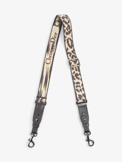 Christian Dior Animal Print Bag Strap Beige / Black Canvas