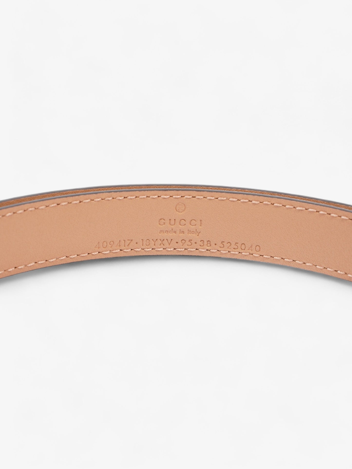 Gucci GG Marmont Thin Belt Beige Leather 95cm 38mm