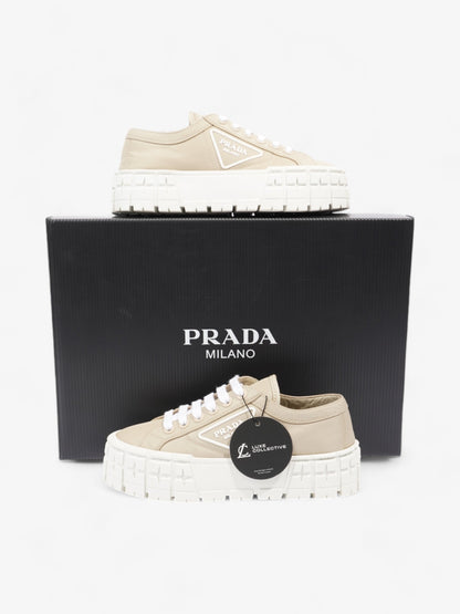 Prada Double Wheel Re-Nylon Sneakers Beige  / White Re Nylon EU 36 UK 3