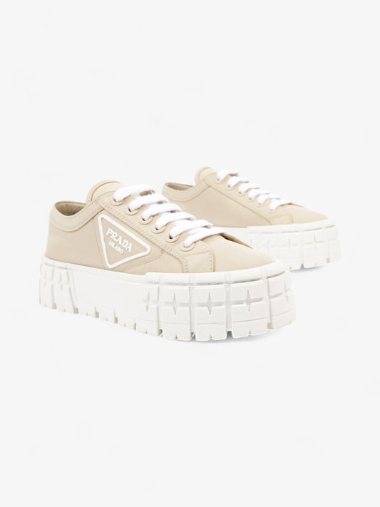 Prada Double Wheel Re-Nylon Sneakers Beige  / White Re Nylon EU 36 UK 3