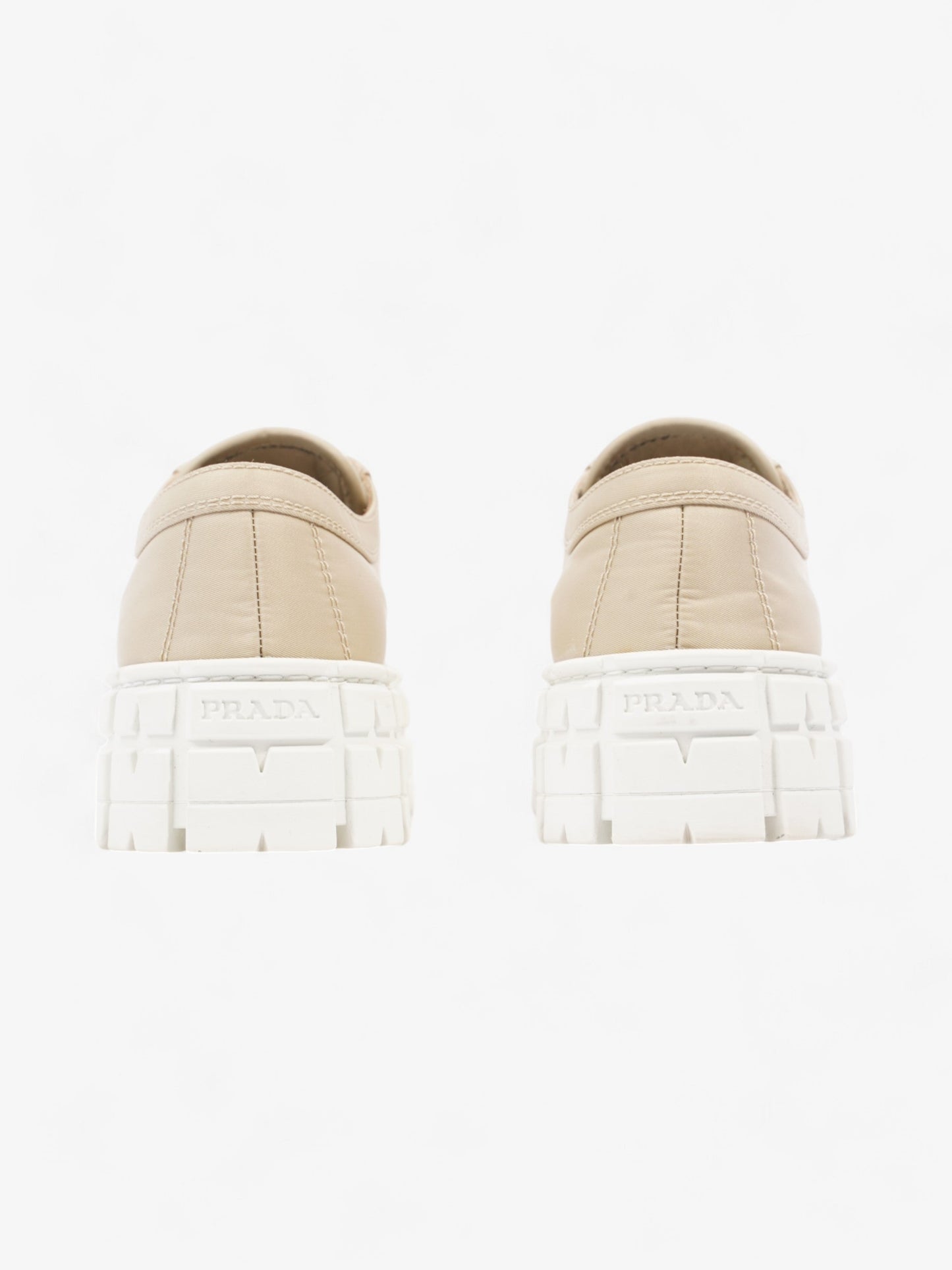 Prada Double Wheel Re-Nylon Sneakers Beige  / White Re Nylon EU 36 UK 3