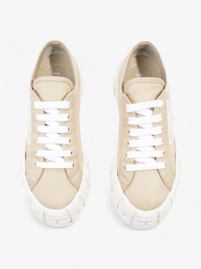 Prada Double Wheel Re-Nylon Sneakers Beige  / White Re Nylon EU 36 UK 3