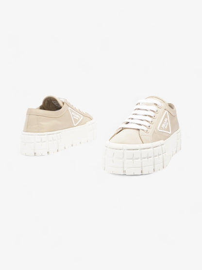 Prada Double Wheel Re-Nylon Sneakers Beige  / White Re Nylon EU 36 UK 3