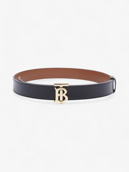 Burberry TB Reversible Belt Black / Tan / Gold Leather Small - 106cm