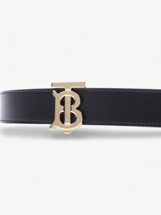 Burberry TB Reversible Belt Black / Tan / Gold Leather Small - 106cm