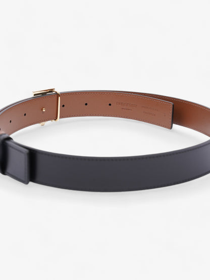 Burberry TB Reversible Belt Black / Tan / Gold Leather Small - 106cm