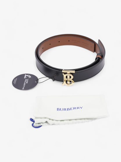 Burberry TB Reversible Belt Black / Tan / Gold Leather Small - 106cm
