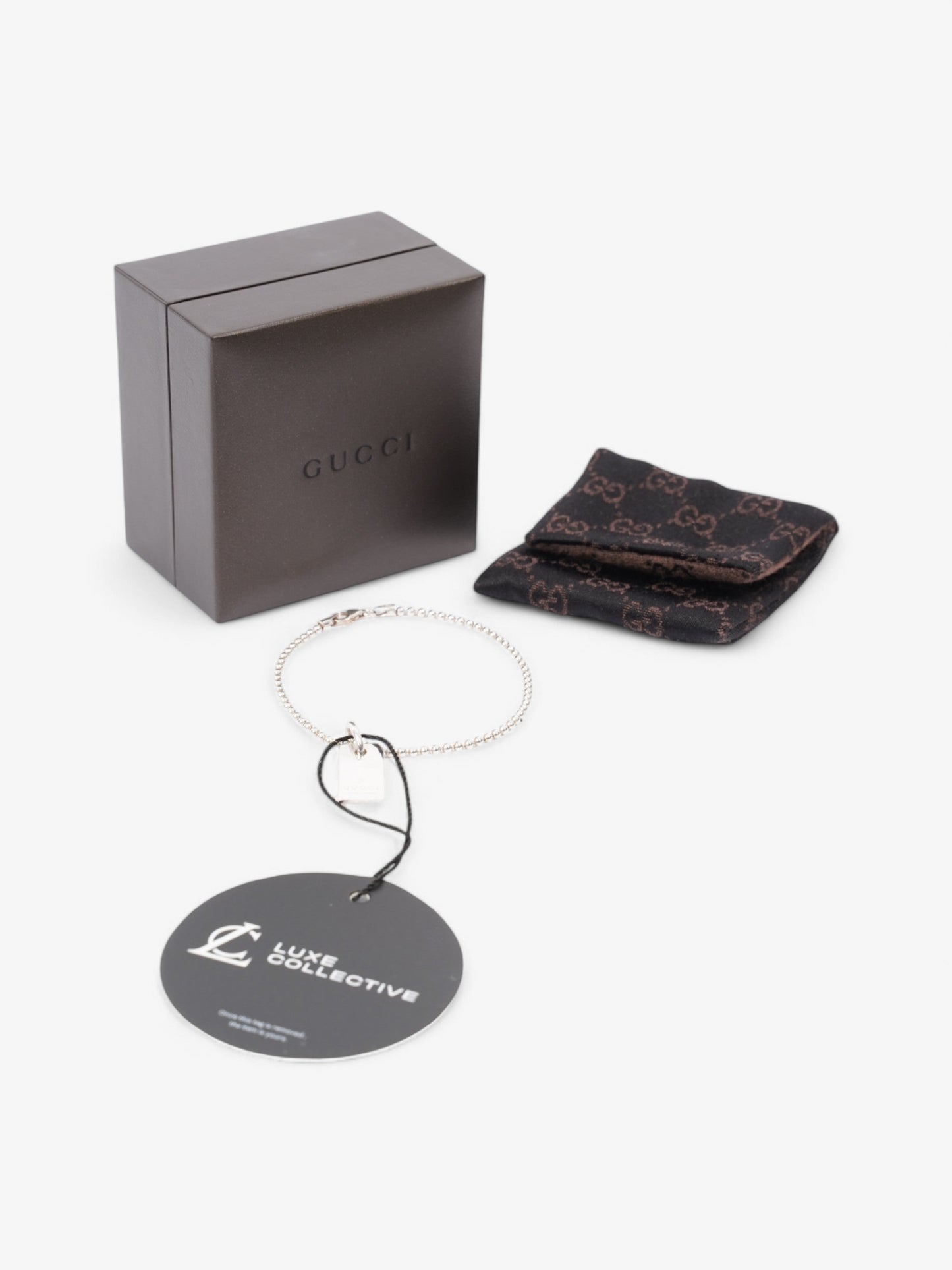 Gucci Tag Bracelet Silver Silver Sterling