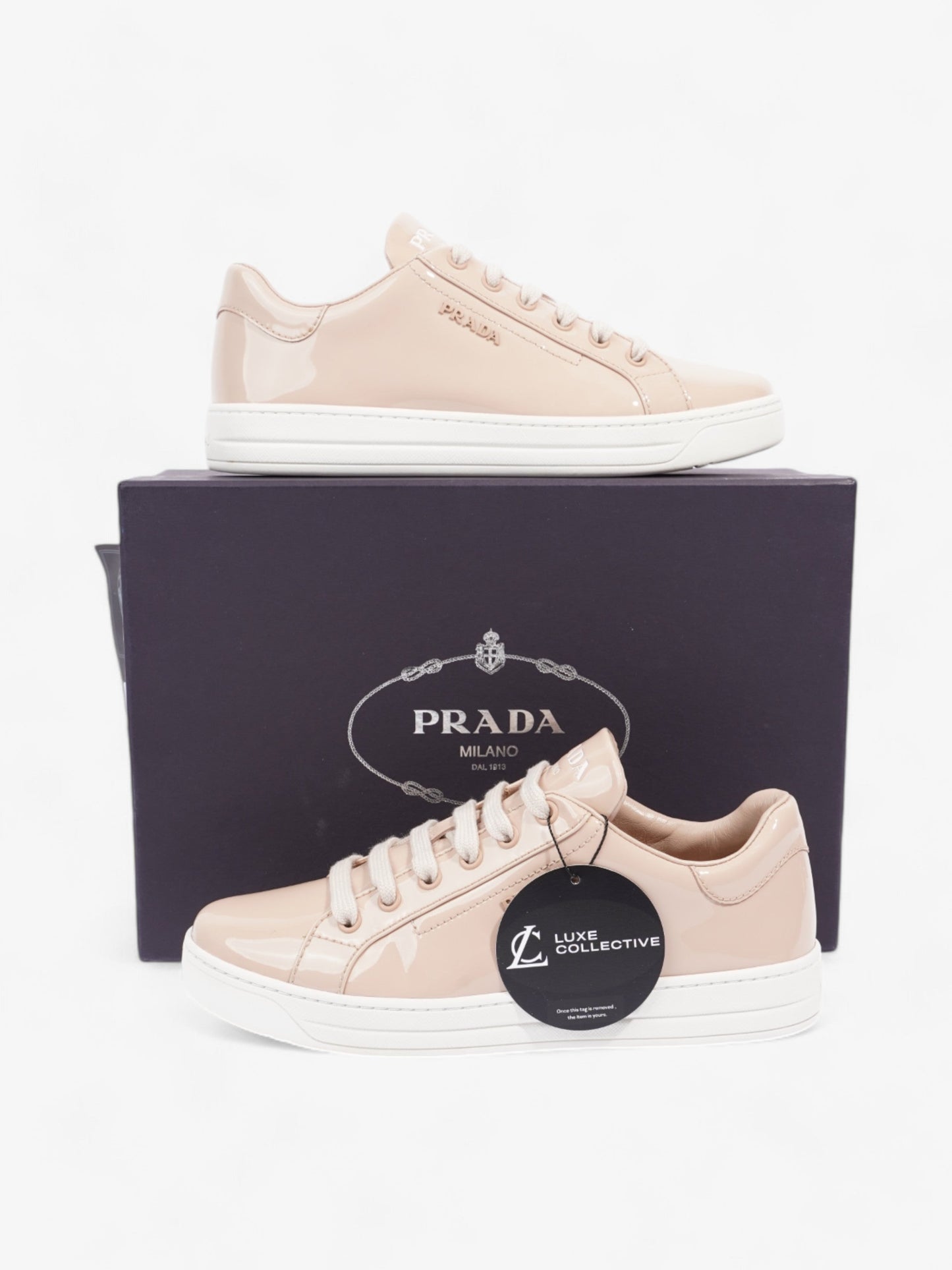 Prada Sport Sneakers Nude Patent Leather EU 36.5 UK 3.5