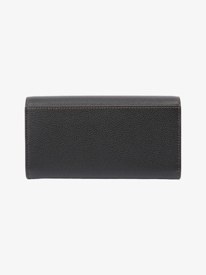 Burberry TB Continental Wallet Black Grained Leather Large