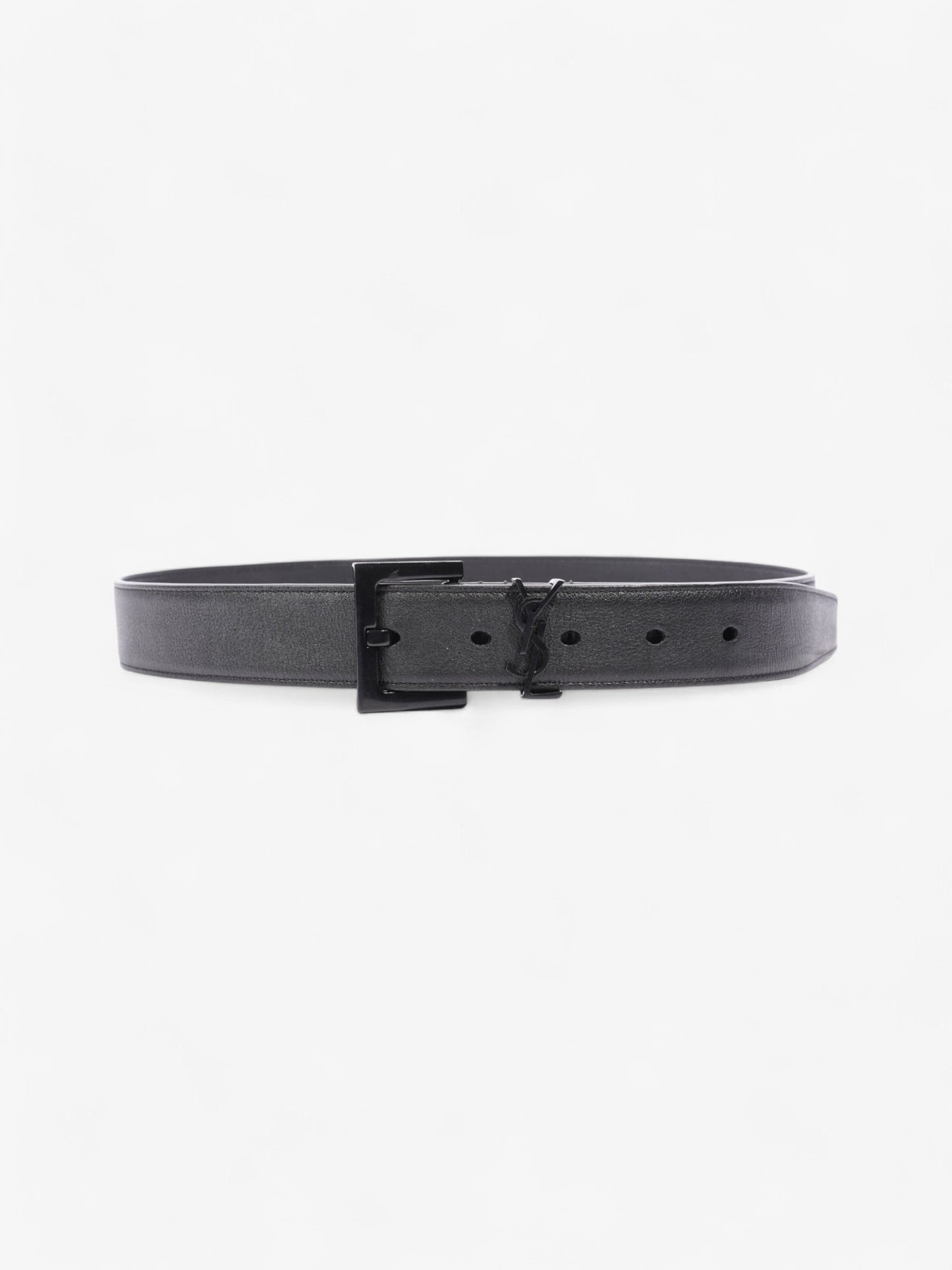 Saint Laurent Monogram Belt Black Leather 75