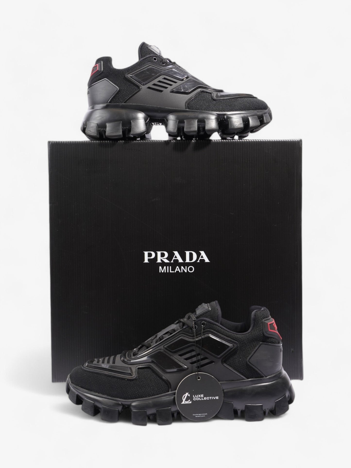 Prada Cloudbust Thunder Black / Red Knit EU 40 UK 6
