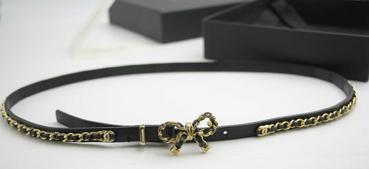Chanel 2022 Genuine Leather Bow Belt