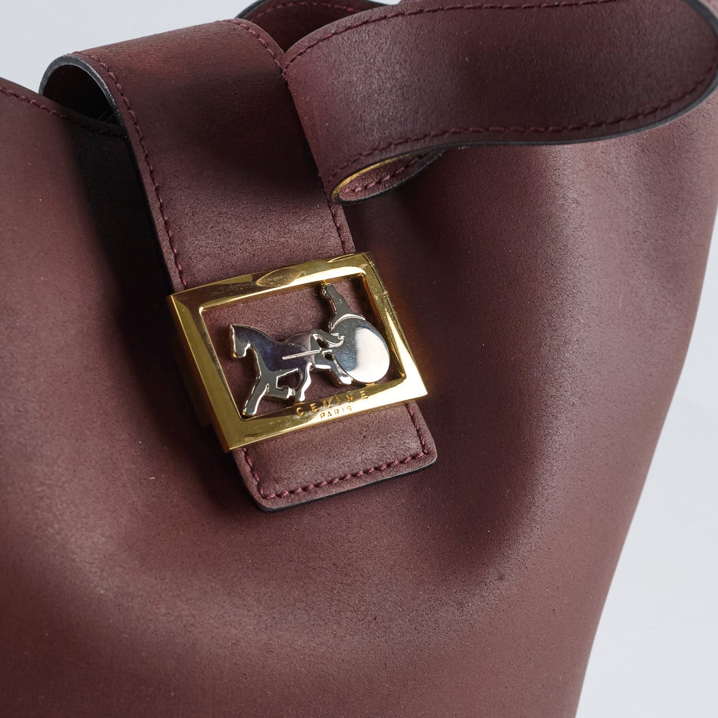 Celine Vintage Bucket Bag Burgundy