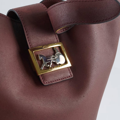 Celine Vintage Bucket Bag Burgundy