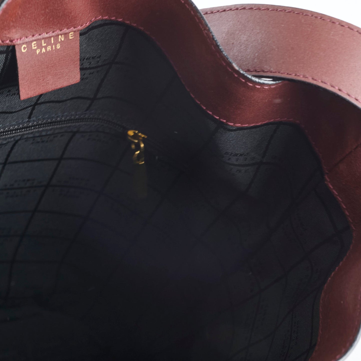 Celine Vintage Bucket Bag Burgundy