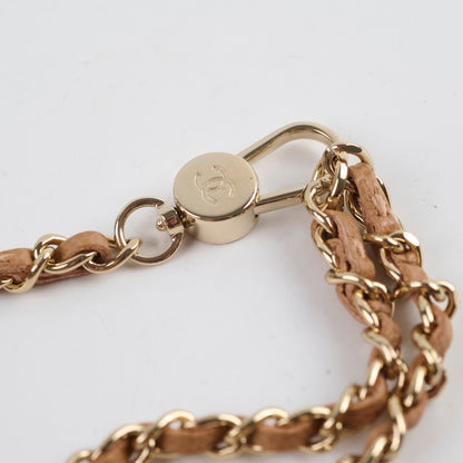 Chanel 23P Classic Clutch With Chain Belt Waist Bag Dark Beige