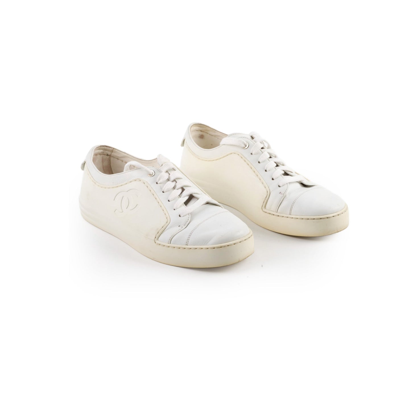Chanel White Sneakers Size 37.5