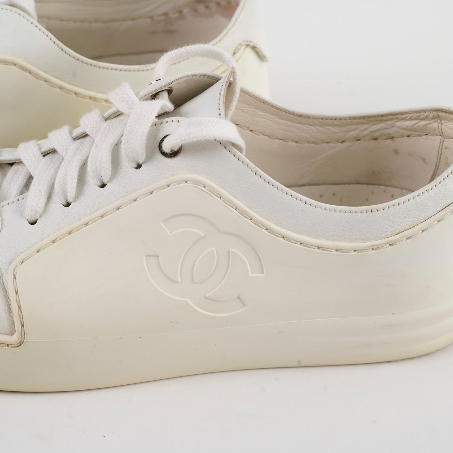 Chanel White Sneakers Size 37.5