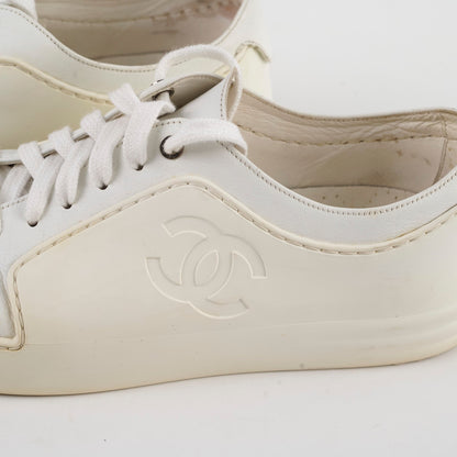 Chanel White Sneakers Size 37.5