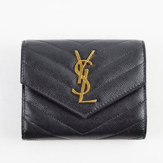 Saint Laurent Envelope Compact Black Wallet