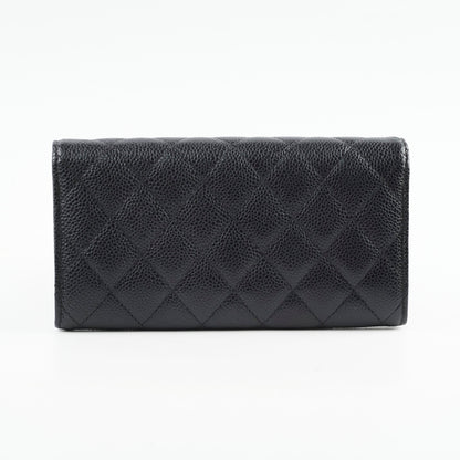 Chanel Long Wallet Caviar Black