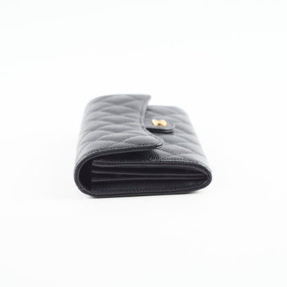 Chanel Long Wallet Caviar Black