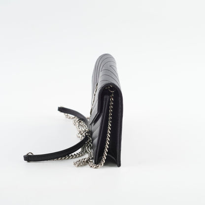 Saint Laurent Cassandre Envelope Wallet on Chain WOC Black