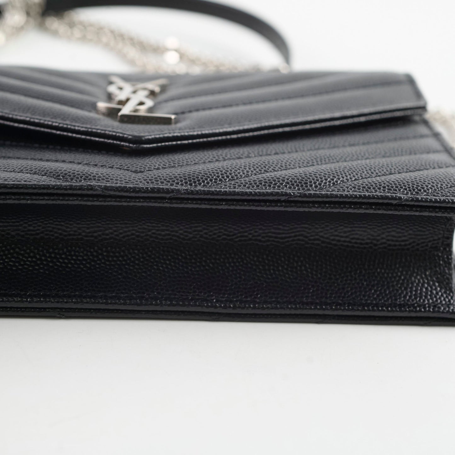 Saint Laurent Cassandre Envelope Wallet on Chain WOC Black