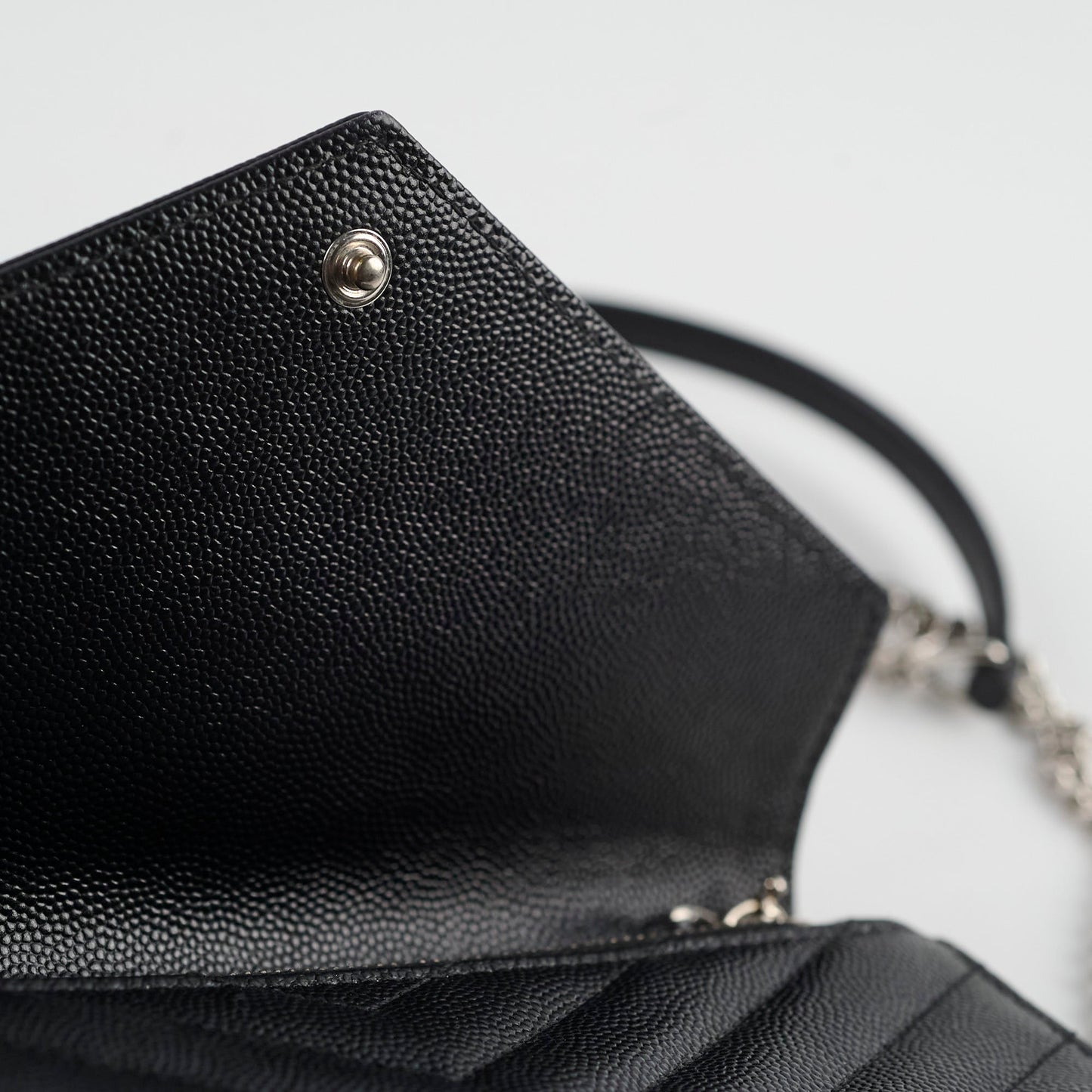 Saint Laurent Cassandre Envelope Wallet on Chain WOC Black