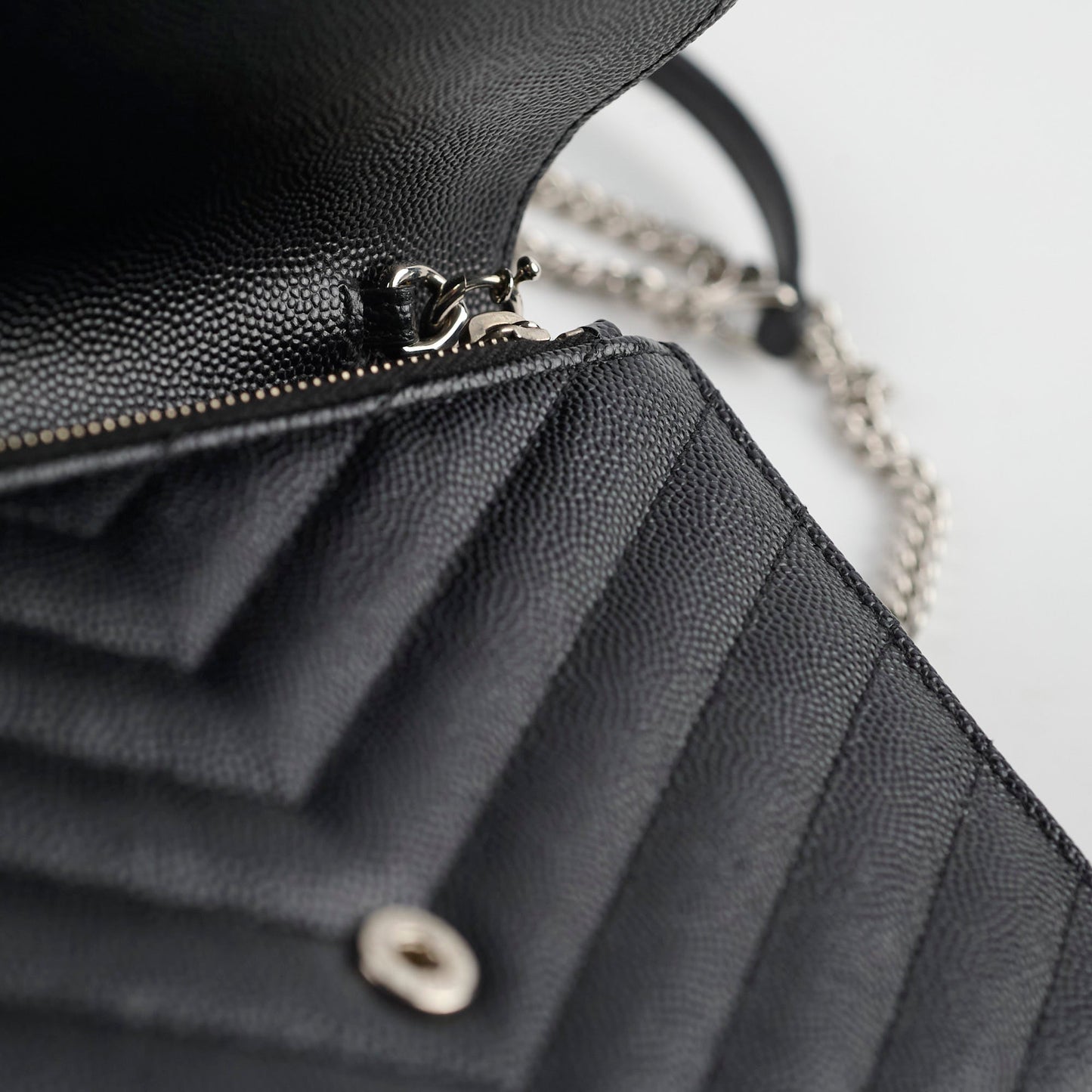 Saint Laurent Cassandre Envelope Wallet on Chain WOC Black