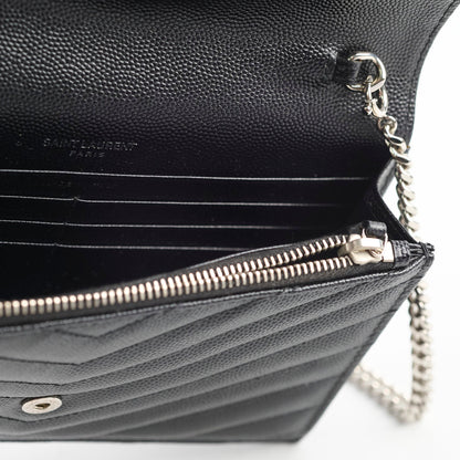 Saint Laurent Cassandre Envelope Wallet on Chain WOC Black