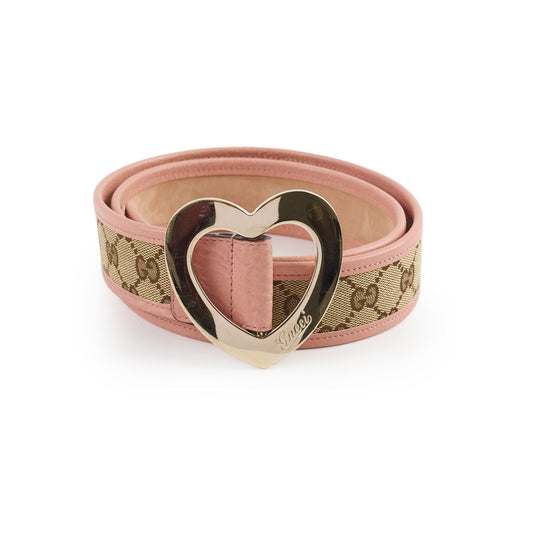 Gucci Woman's Belt Heart Buckle Pink Size 85