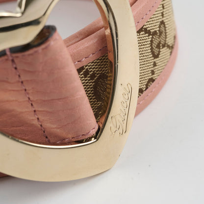 Gucci Woman's Belt Heart Buckle Pink Size 85