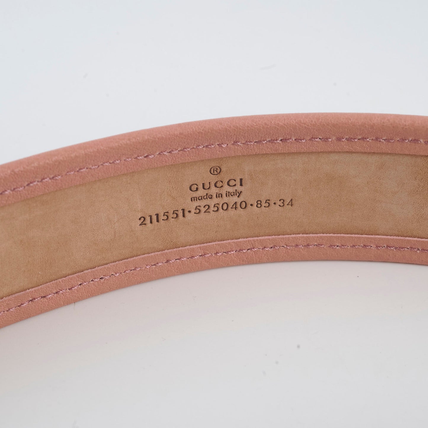 Gucci Woman's Belt Heart Buckle Pink Size 85