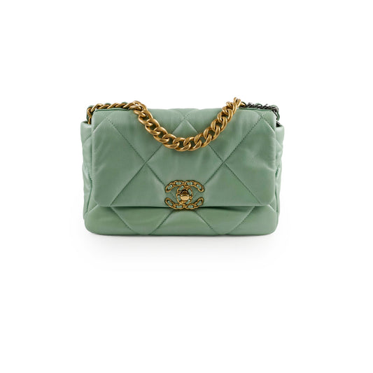 Chanel Small 19 Iridescent Green Microchipped