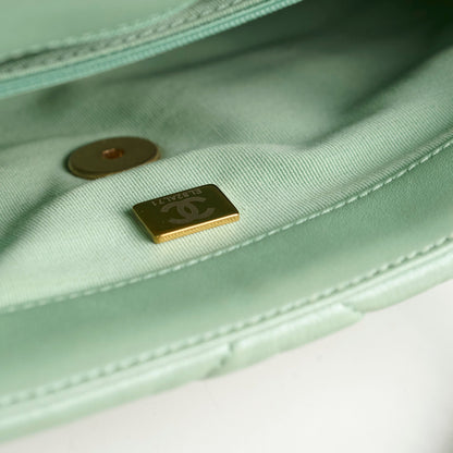 Chanel Small 19 Iridescent Green Microchipped