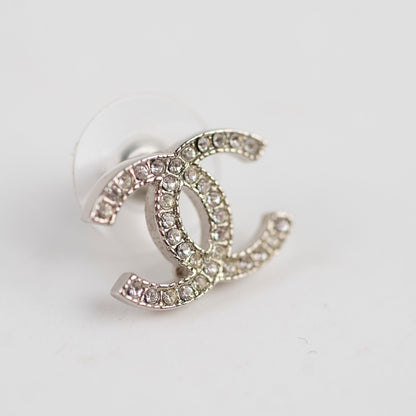 Chanel CC Logo Crystal Earrings