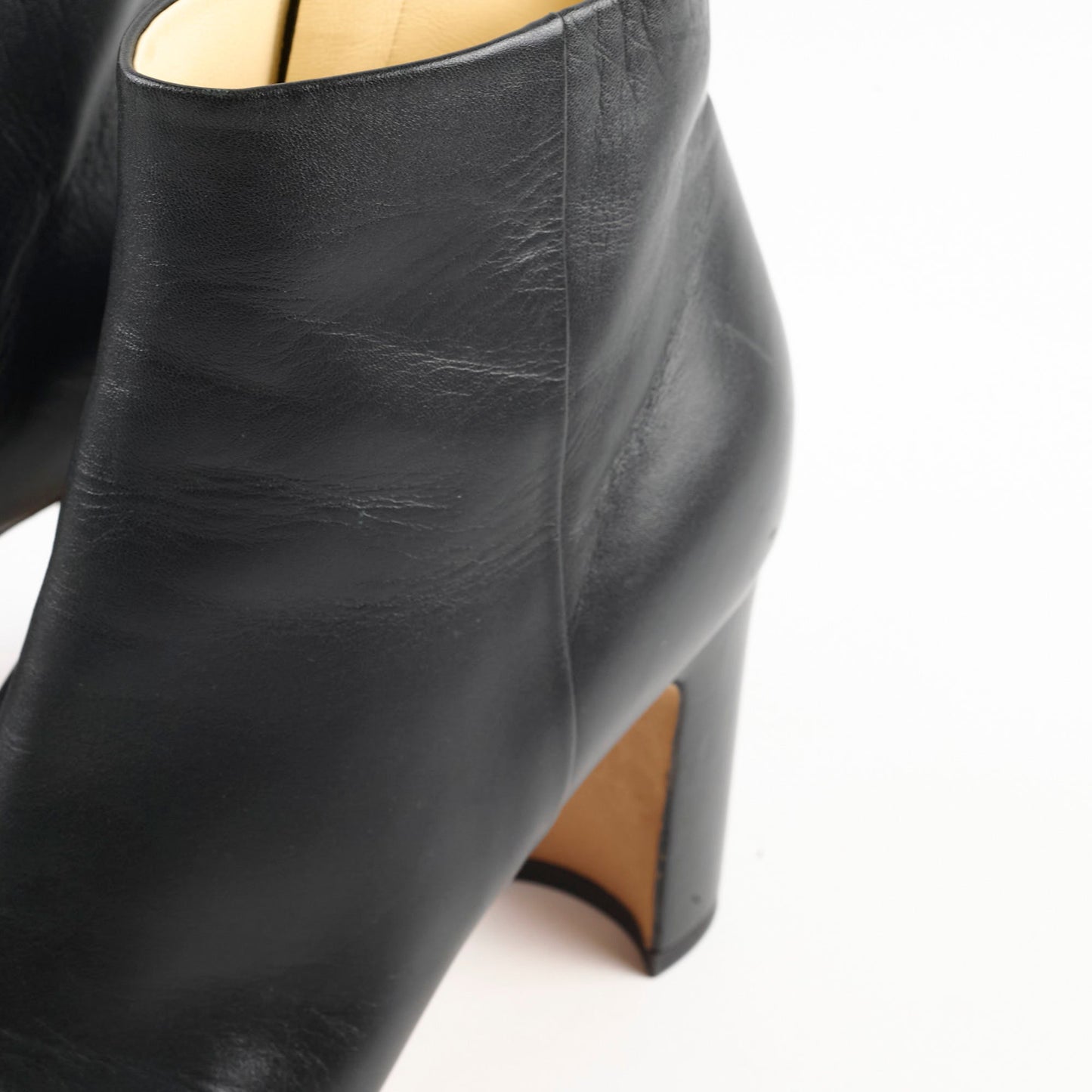 Chanel Women's Leather Open Toe Boots Black  Size 36.5