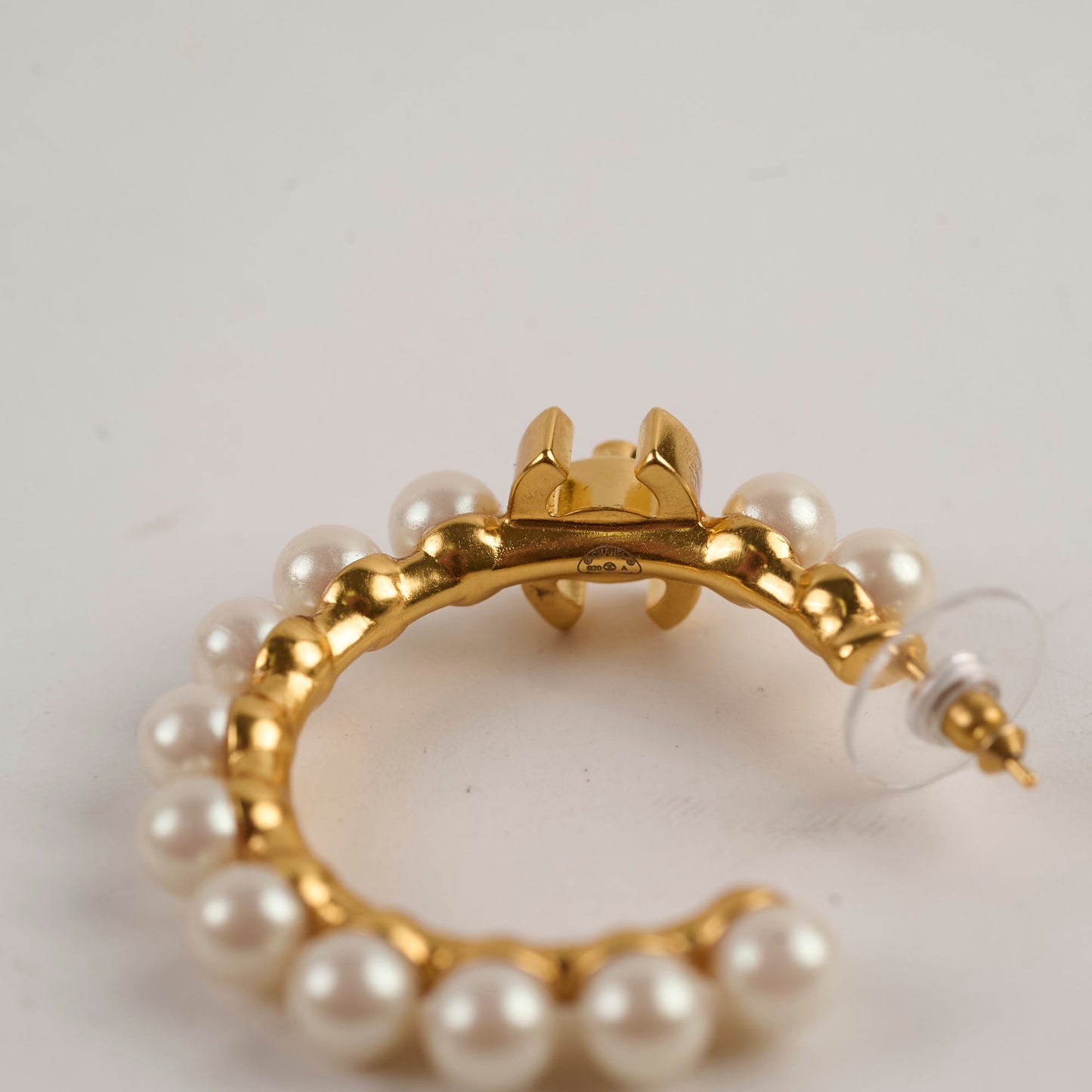 Chanel Multi Pearl Hoop Earrings