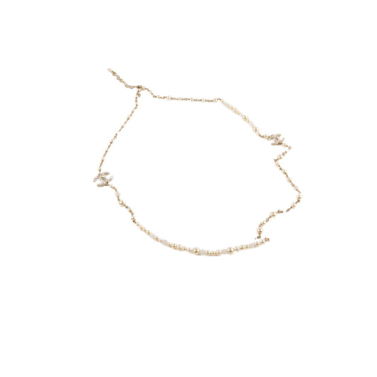 Chanel Long Pearl CC Crystal Necklace