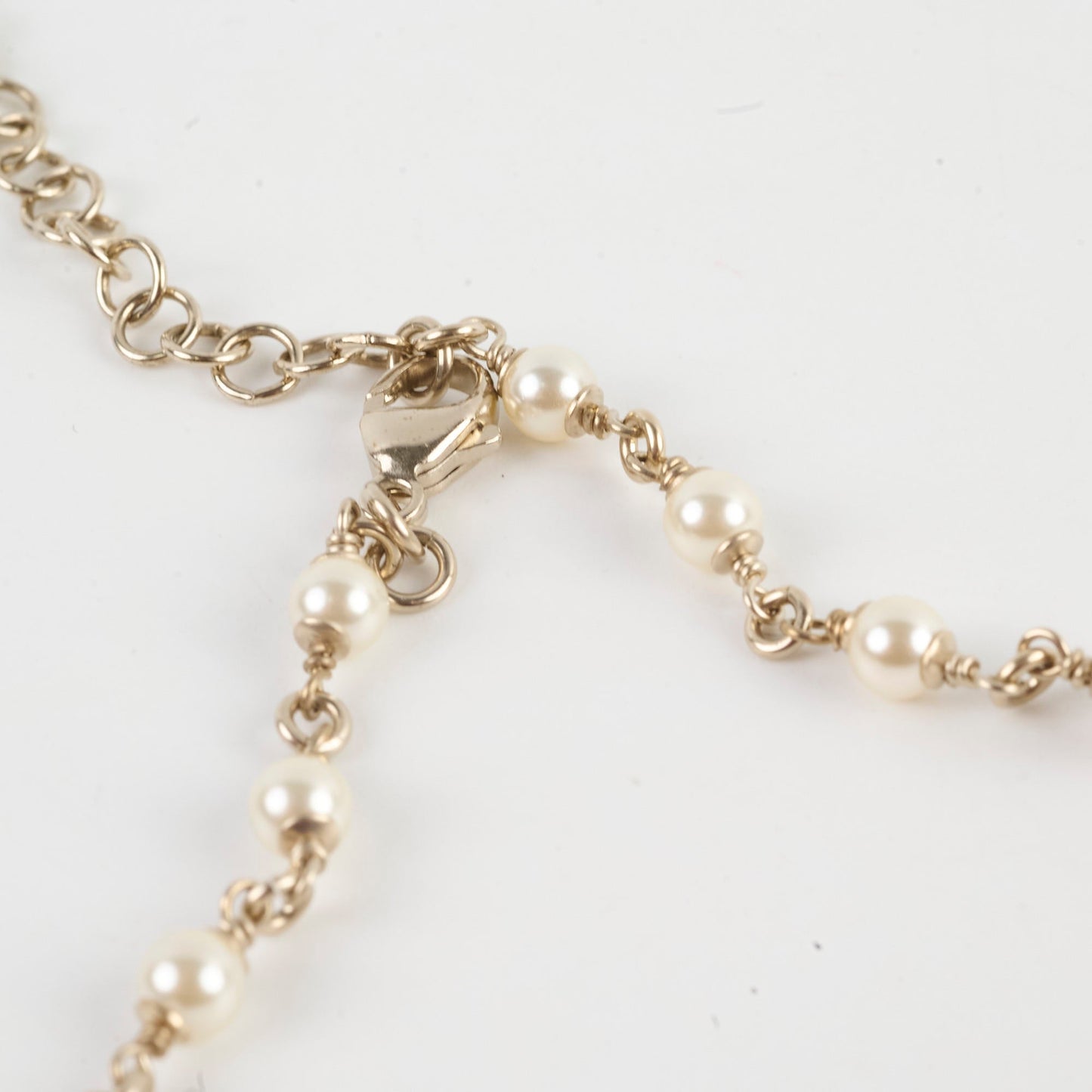 Chanel Long Pearl CC Crystal Necklace