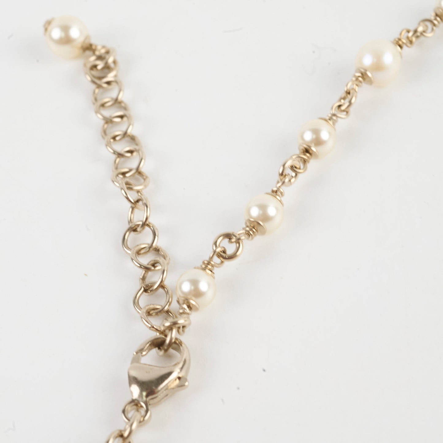 Chanel Long Pearl CC Crystal Necklace