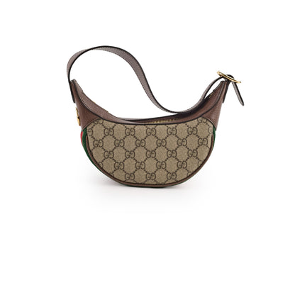 Gucci Mini Ophidia GG Supreme Half Moon Hobo