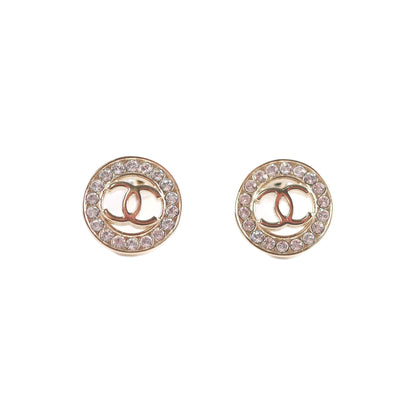 Chanel Round CC Crystal Earrings Costume Jewellery