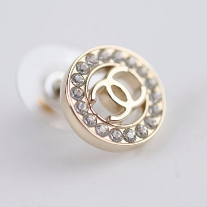 Chanel Round CC Crystal Earrings Costume Jewellery