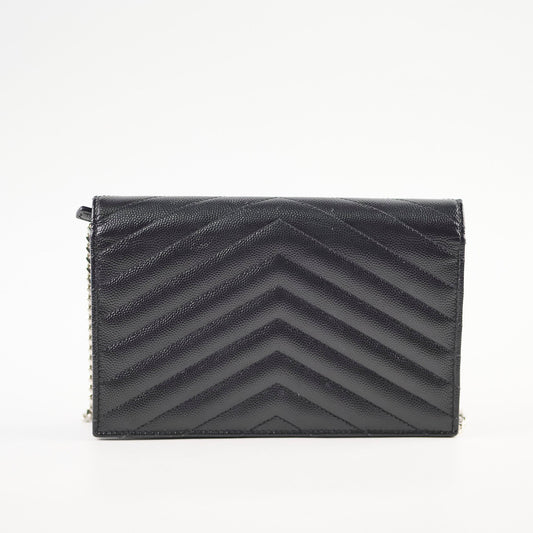 Saint Laurent Cassandre Envelope Wallet on Chain WOC Black