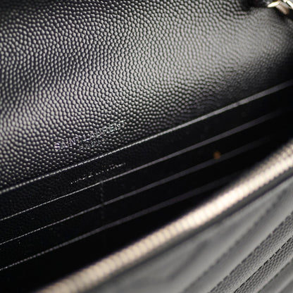 Saint Laurent Cassandre Envelope Wallet on Chain WOC Black