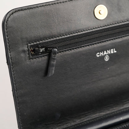 Chanel Calfskin Wallet on Chain WOC Black