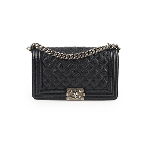 Chanel Old Medium Caviar Boy Black HOLD